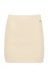 Jw Anderson Cable-knit Cotton-blend Mini Skirt In Pink