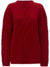 Jw Anderson Cable Knit Crewneck Sweater In Red