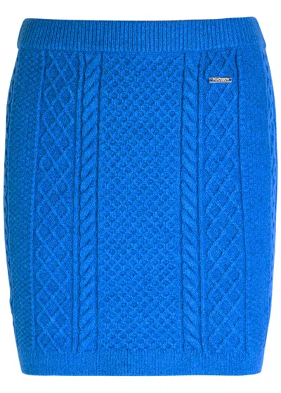 Jw Anderson Cable-knit Mini Skirt In Blue