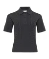 Jw Anderson Cable-knit Polo-neck Polo Top In Gray