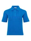 Jw Anderson Cable-knit Polo Shirt In Blue