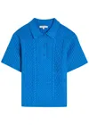 Jw Anderson Cable-knit Polo Shirt In Blue
