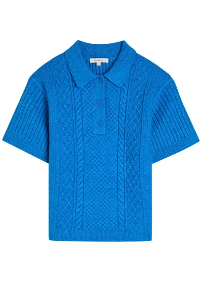 Jw Anderson Cable-knit Polo Shirt In Blue