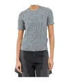 Jw Anderson Cable-knit Short Sleeve T-shirt In Gray
