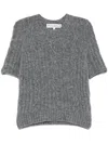 Jw Anderson Cable-knit Short Sleeve T-shirt In Grey