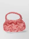 Jw Anderson Fuchsia Raffia Small Cable Handbag