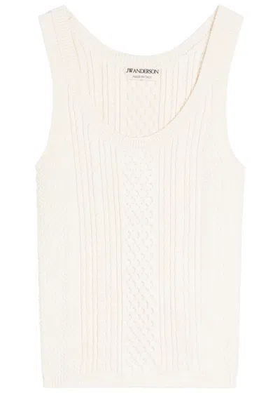 Jw Anderson Cable Knit Sweater Tank In White