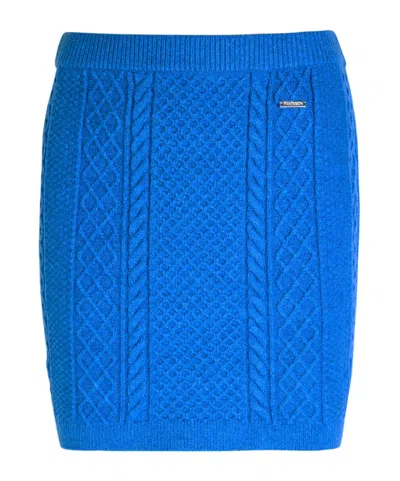 Jw Anderson Cable-knit Mini Skirt In Blue