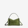 Jw Anderson W Anderson Womens Khaki Loafer Suede Shoulder Bag In Green