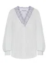 Jw Anderson Lace Trim V-neck Cotton Blouse In White