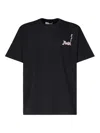 Jw Anderson Blue Crewneck T-shirt With Logo Detail On The Front And Maxi Slogan Print On The Rear In Blue