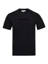 Jw Anderson Men Black Crewneck T-shirt With Logo Lettering Embroidery On The Front In Cotton Man In Black