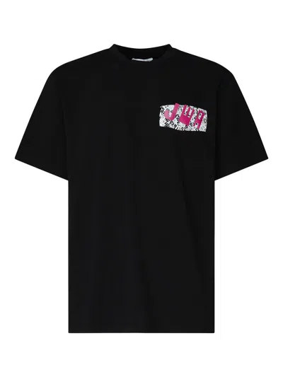 Jw Anderson T-shirt With Jwa Logo Lace Effect In Black