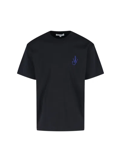 Jw Anderson 'camper' Print Logo T-shirt In Black  