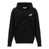 Jw Anderson Canary Cotton Jersey Hoodie In Black