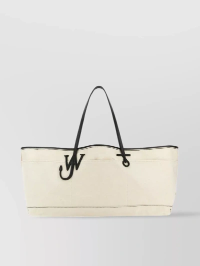 Jw Anderson Stretch Anchor Tote - Canvas Tote Bag In Beige