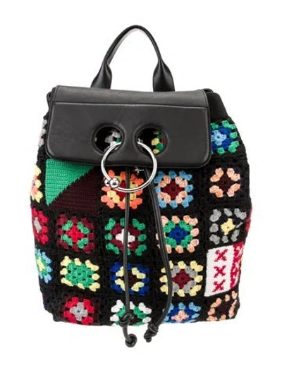 Pre-owned Jw Anderson Canvas Backpack In Black