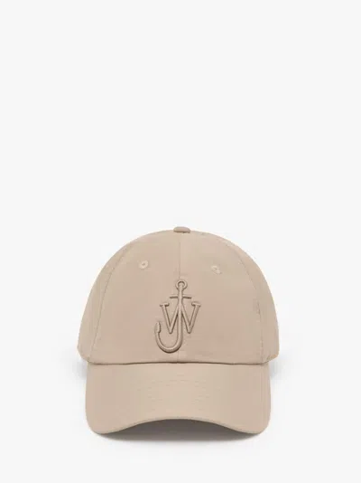 Jw Anderson Canvas Baseball Cap With Anchor Logo In Neutrals