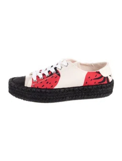 Pre-owned Jw Anderson Canvas Graphic Print Espadrille Sneakers In Neutrals