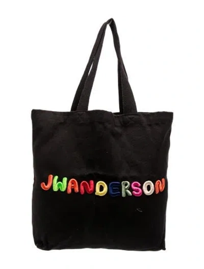 Pre-owned Jw Anderson Canvas Tote In Black