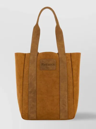 Jw Anderson Canvas Workwear Shopping Bag With Dual Handles