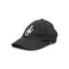 Jw Anderson Curved Peak Logo Embroidered Baseball Cap In Black