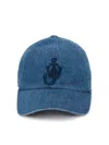 Jw Anderson Logo-embroidered Denim Cap In Blue
