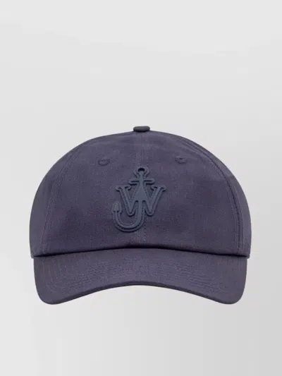 Jw Anderson Cap With Curved Peak And Eyelet Detailing In Blue