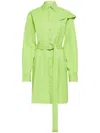 Jw Anderson Cape Shoulder Shirt Dress In Green