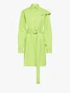Jw Anderson Cape Shoulder Shirt Dress In Green
