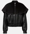 Jw Anderson Oversized-collar Leather Bomber Jacket In Black