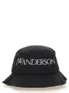 Jw Anderson J. W.anderson Solid Color Bucket Hat With Embroidered Logo In Black