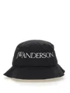 Jw Anderson J. W.anderson Solid Color Bucket Hat With Embroidered Logo In Black
