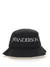 Jw Anderson Logo-embroidered Tonal-stitching Bucket Hat In Black
