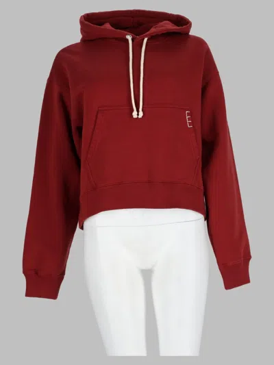 Jw Anderson Cappuccino-style Cotton Hoodie Sweatshirt In Red