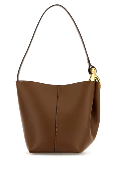 Jw Anderson Caramel Leather Jwa Corner Bucket Bag In Tan