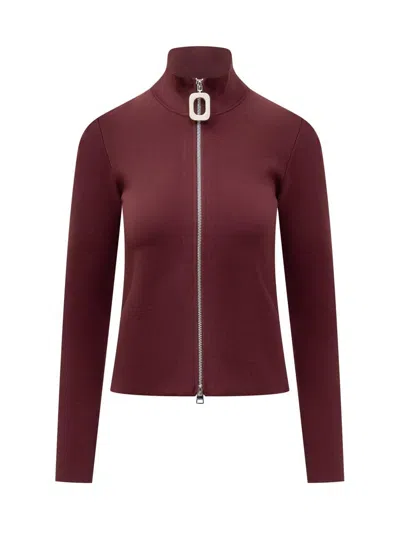 Jw Anderson Cardigan In Burgundy