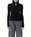 Jw Anderson Zip-up Fine-knit Cardigan In Black