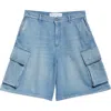 Jw Anderson Light Blue Bermuda Shorts With Cargo Pockets And Logo Patch On The Back In Light Blue
