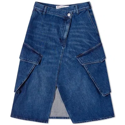 Jw Anderson Cargo Pocket Midi Skirt In Blue