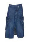 Jw Anderson Cargo Midi Skirt In Blue