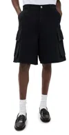 Jw Anderson Cargo Denim Shorts In Black