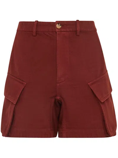 Jw Anderson Cargo Twill Shorts In Red