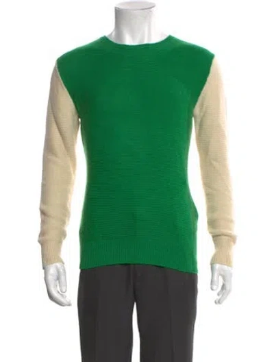 Pre-owned Jw Anderson Cashmere Colorblock Pattern Pullover In Green