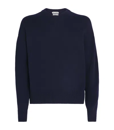 Jw Anderson Cashmere V-neck Sweater In Blue