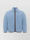 Jw Anderson Casual Jacket With High Collar And Long Sleeves In Blue