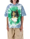 Jw Anderson Tie-dye Organic Cotton Polo Shirt In Bright Olive Multi