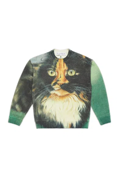 Jw Anderson Cat Printed Jumper In Multi