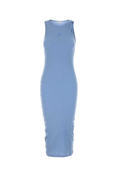 Jw Anderson J. W. Anderson Ribbed Cotton Midi Dress In Blue