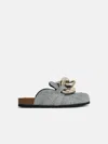 Jw Anderson 'chain' Blue Denim Slippers In Blue